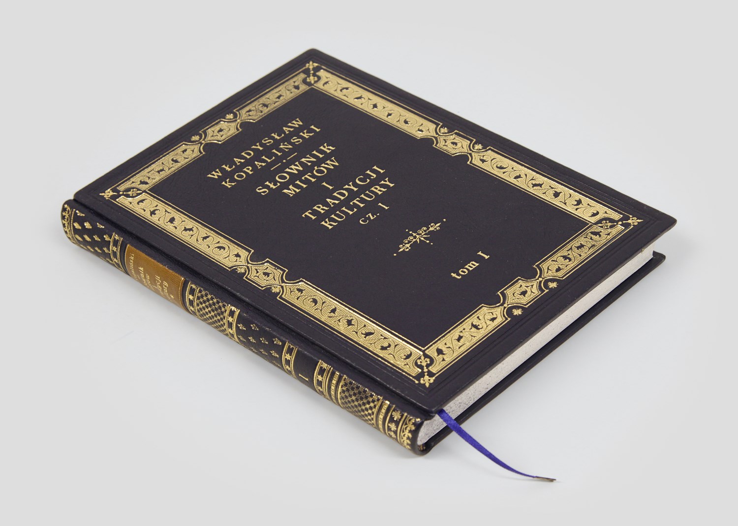 Kopaliński Słownik mitów z kolekcji słowników w luksusowej oprawie w skórę z biblioteki gabinetowej