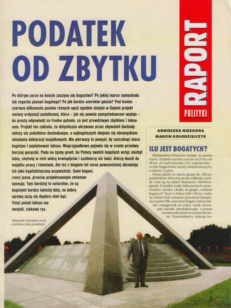 Polityka, Podatek od zbytku