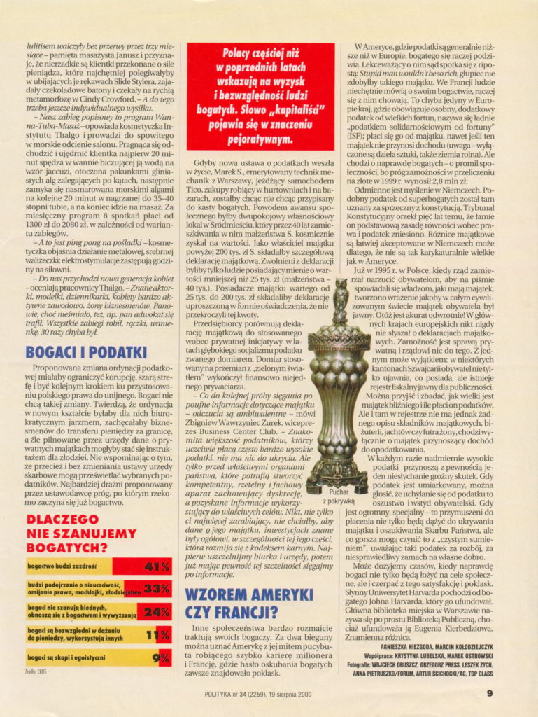 Polityka, Podatek od zbytku