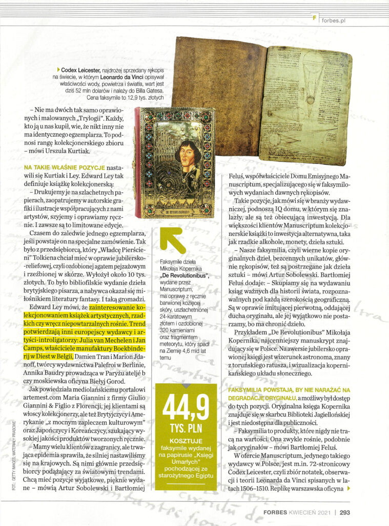 Forbes, Magia kolekcjonerskich książek, Kwiecień 2021