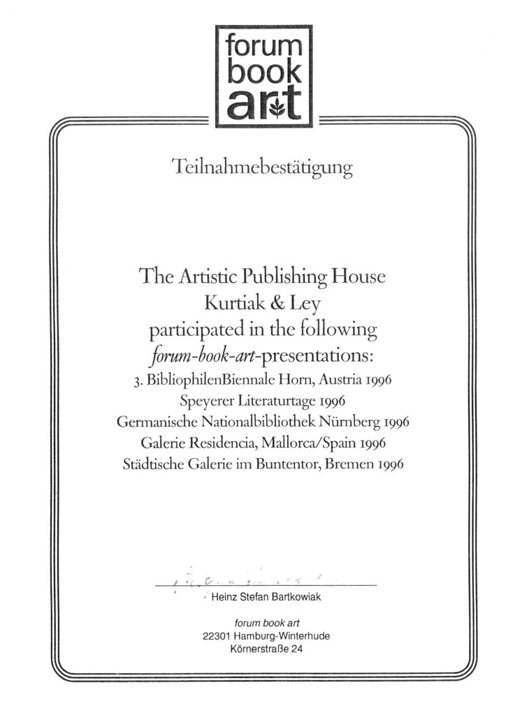 Wystawy Forum Book Art w Austrii, Niemczech oraz Hiszpanii w 1996 r.