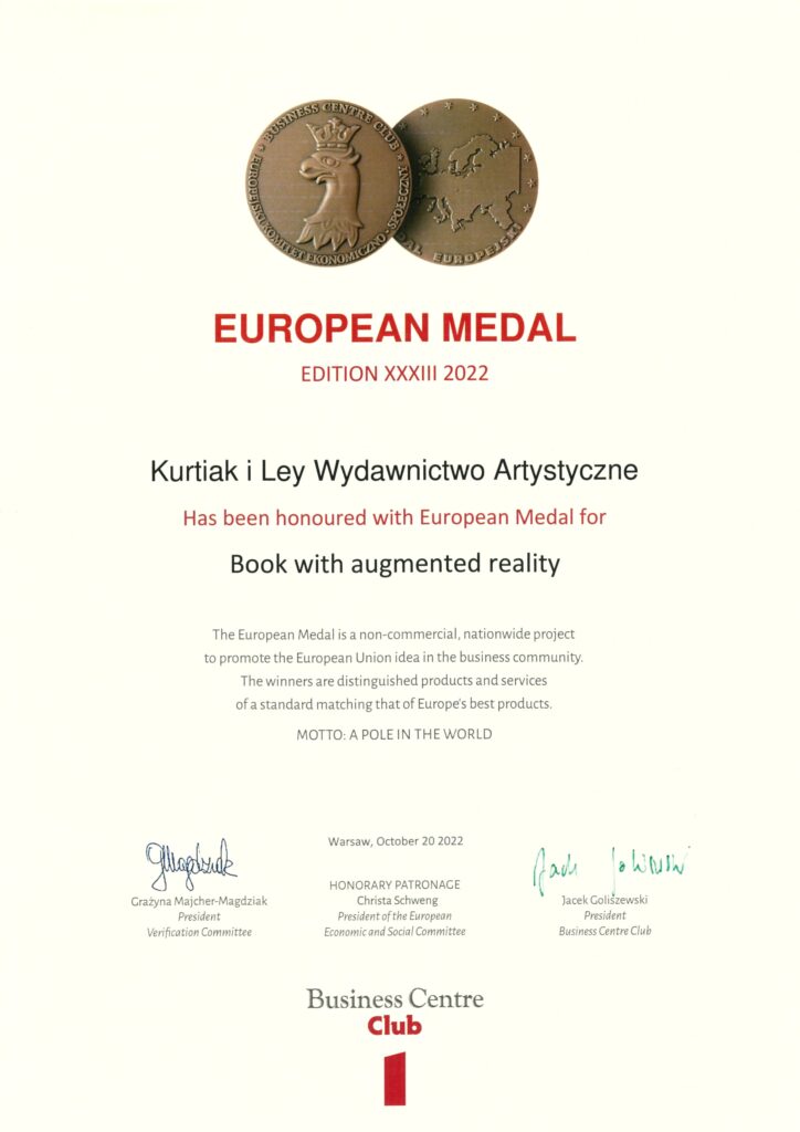European medal 2022 for book with augmented reality