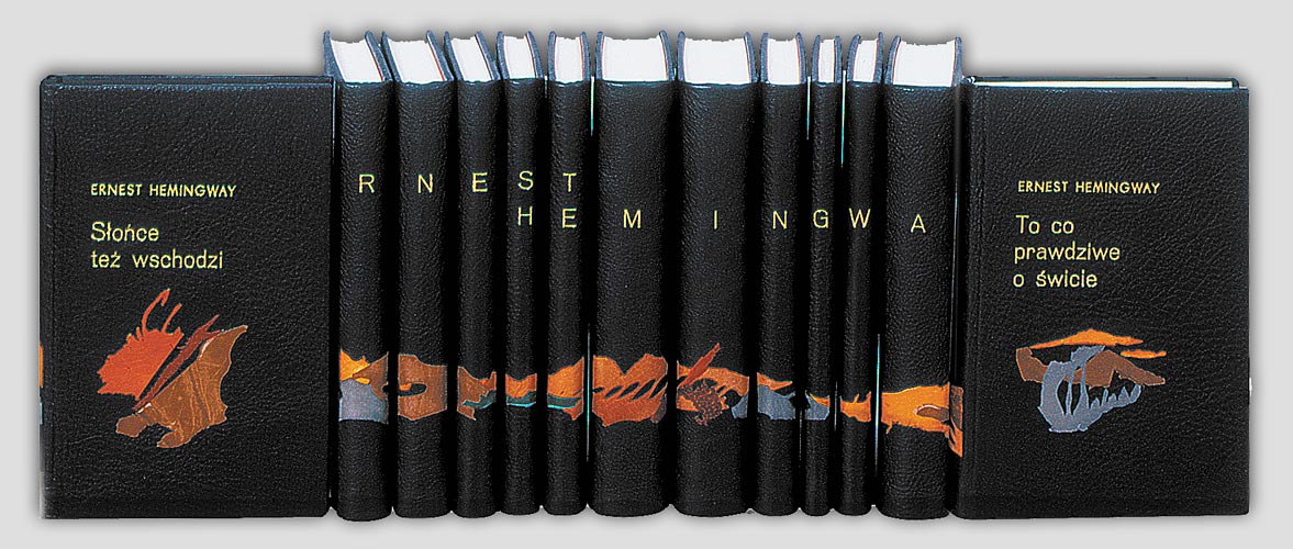 Hemingway, Dzieła - artystyczna oprawa książek, Wydawnictwo i Introligatornia Artystyczna Kurtiak i Ley  w Koszalinie