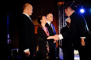 Gratulacje z powodu przyjęcia Urszuli Kurtiak i Edwarda Leya do Bractwa Kawalerów Gutenberga