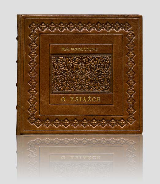 Aforyzmy o Książce, oryginalna oprawa introligatorska, książka artystyczna