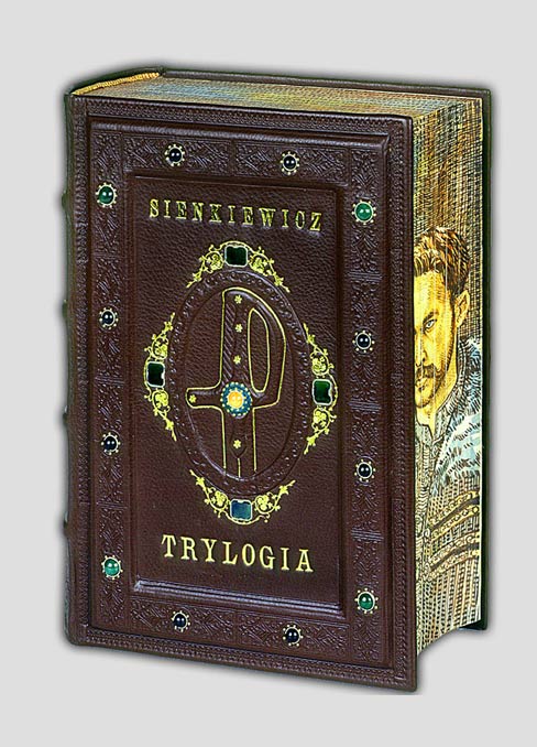 Trylogia Sienkiewicza, artystyczna książka luksusowa z malowanym brzegiem